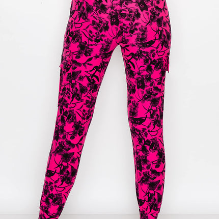 ALWAYS Women's Tie Dye Cargo Jogger Sweatpants - Pantalones Deportivos Ajustados Ligeros Elásticos Suaves de Primera Calidad con Bolsillos 7238 Rosa 2XL