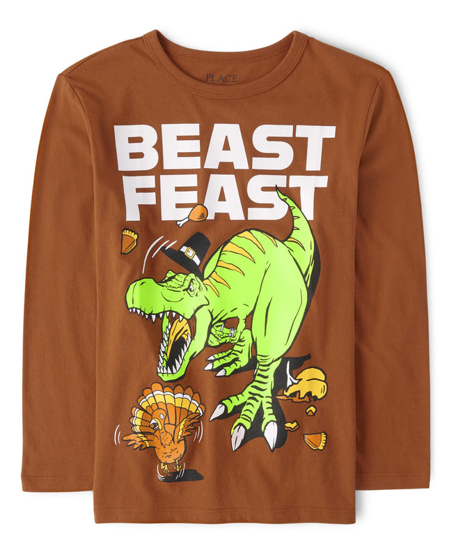 The Children's Place Boys' Thankful Graphic Long S