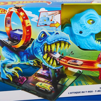 Hot Wheels City T-Rex Chomp Down Track Set & 1 Toy Car