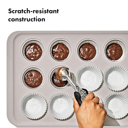 OXO Good Grips Non-Stick Pro Ceramic Coated Metal Bakeware 12 Cup Muffin Pan, Storm Blue