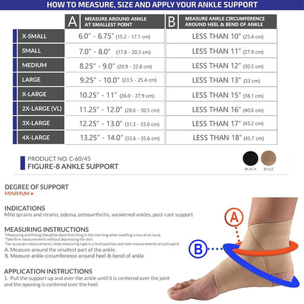 Figure - 8 Ankle Support C-60/45 Natural Rubber, Small 7-20cm