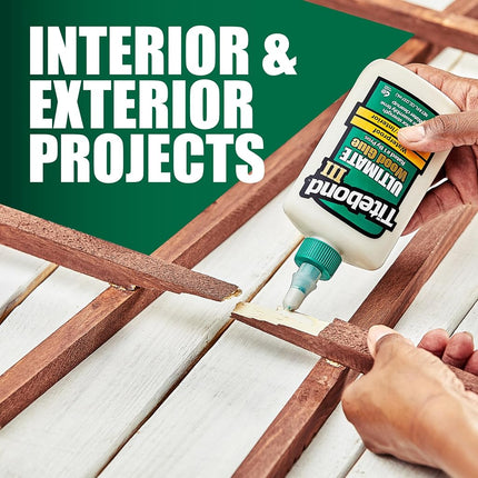 Titebond 1412 Ultimate Indoor Outdoor Wood Glue Waterproof 4oz, Brown