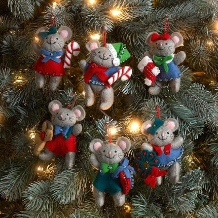 Bucilla 89288E Felt Applique Christmas Ornament Kit, Night Before Christmas, Set of 6