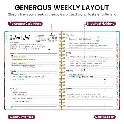 Taja Planner 2026-2027, Jul 2026-Jun 2027 Monthly & Weekly Calendar Planner