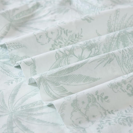 Tommy Bahama - King Sheets, Cotton Percale Bedding Set, Crisp & Cool, Stylish Home Decor (Pen and Ink Palm Green, King)
