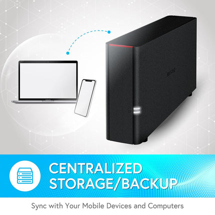 BUFFALO LinkStation 210 6TB 1-Bay NAS Network Attached Storage With HDD Hard Drives Included - Home Cloud or Network Storage Device