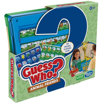 Guess Who? Animal Friends Game, Includes 2 Double-Sided Animal Sheets, 2-Player Board Games for Kids, Ages 6+ (Amazon Exclusive)