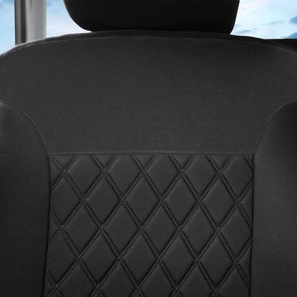 FH Group Front Set Neosupreme Car Seat Cover for Low Back Seats with Removable Headrest, Universal Fit, Airbag Compatible, Car Seat Cover for SUV, Solid Black