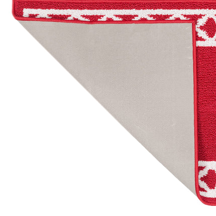 Nautica – Alfombra alargada | Alfombras de pasillo para interiores y alfombras de entrada | Felpudo antideslizante para entrada y cocina | Alfombras lavables a máquina para la entrada | 66 cm x 183 cm | Trellis Red