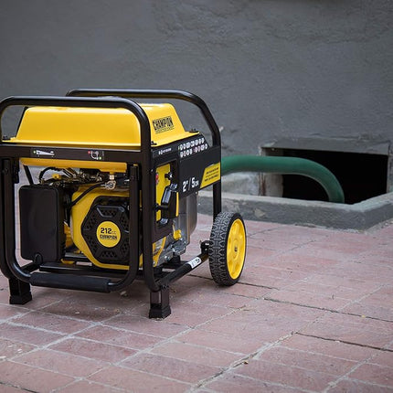 Champion Power Equipment - Portable Trash Water Pump with Hose Kit (5cm Inlet) - 598L per Minute, 11.5L Petrol 212CC Engine, with Wheel Kit & Foldable Handle for Clean or Dirty Water, Pools & Floods