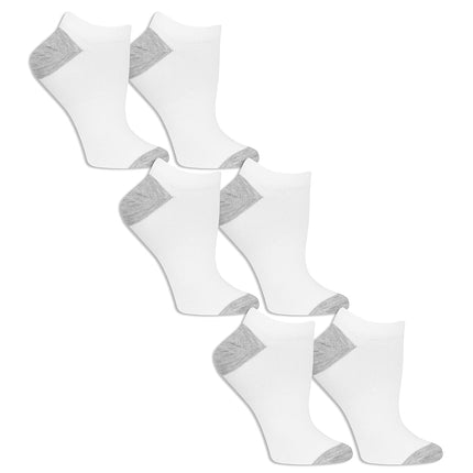 Fruit of the Loom Women's Everyday Soft Cushioned No Show Socks (10 Pack), White (6 Pack), 3.5-9 UK