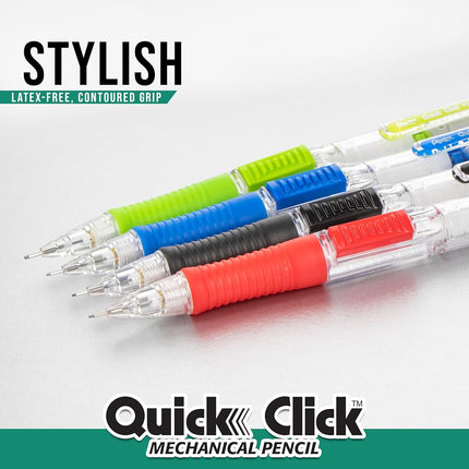 Pentel Quick Click Mechanical Pencil, (0.5mm), Includes Refill Lead and Erasers, Pack of 8 Pencils (PD215LEBP8)