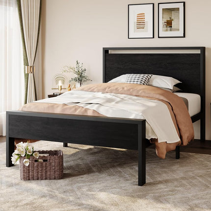 SHA CERLIN 14 Inch Twin Size Metal Platform Bed Fr