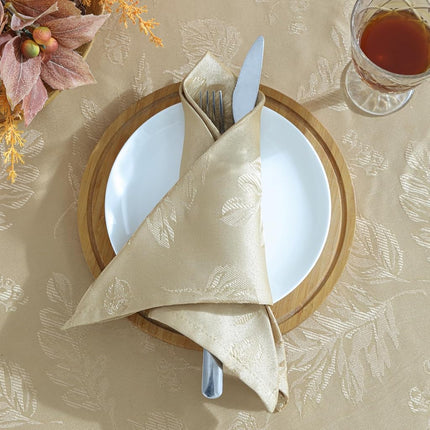Elrene Home Fashions Jacquard Damask Fabric Tablecloth for Fall/Harvest/Thanksgiving, Polyester, Taupe, 102" x 60" (Rectangular)