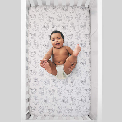 Disney Lion King Leader of The Pack Black and White Super Soft Fitted Crib Sheet (7512003P)