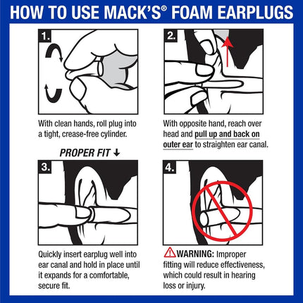 Macks Slim Fit Soft Foam Earplugs 3 Pair