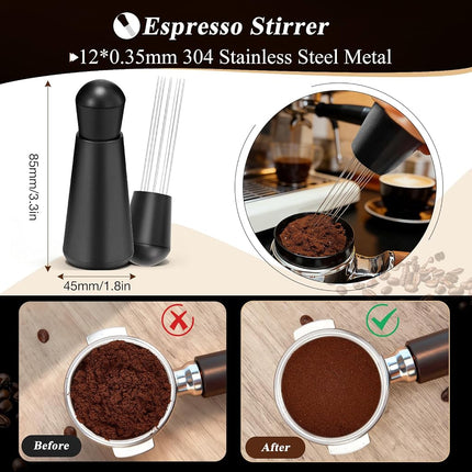 7 PCS Espresso Accessories Kit 54mm Espresso Tamper Coffee WDT Tool