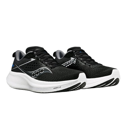Saucony Ride 17 de mujer, negro/blanco, 5 ancho