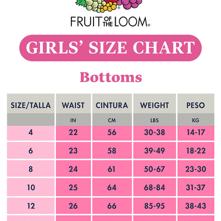 Fruit of the Loom Girls' Tag Free Cotton Brief Underwear Multipacks, Brief - 10 Pack - White/Stripes/Animal Print, 14