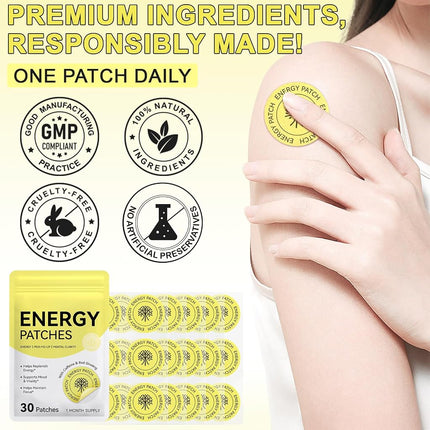 Arkture Energy Patches, Plant-Based Formula Patch for Women Men, 30 Patches