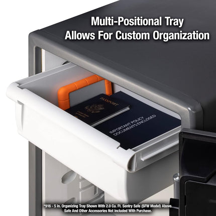 SentrySafe White Drawer Accessory for SFW205 Fire Safes, Adjustable Organizer for Valuables, 916