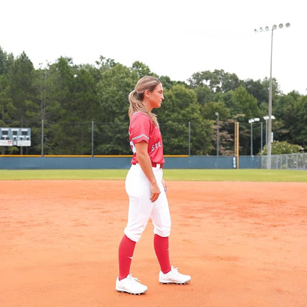 Mizuno Adult Women's Belted Low Rise Fastpitch Softball Pant Red