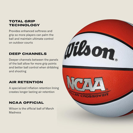 WILSON NCAA Killer Crossover Outdoor Basketball - Size 5-27.5", Lime/White