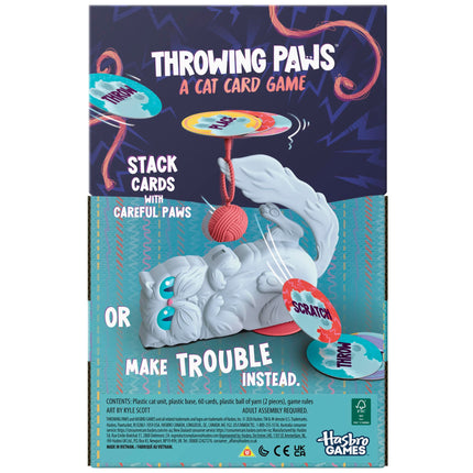 Hasbro Gaming Throwing Paws: A Cat Card Game – Fun Skill and Action Card Games for Children