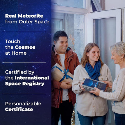 PERSONOVA Authentic Meteorite Rock Gift Box – Real Space Rock with Certificate, Magnifying Glass & PE Display Case – Unique Outer Space Gift for Teens & Adults & Astronomy Lovers