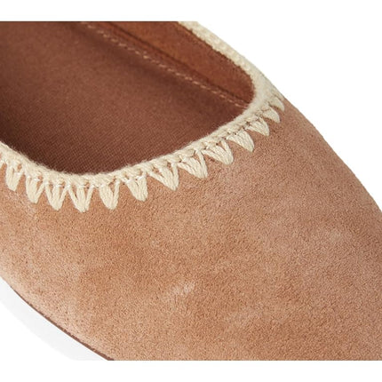 TOMS Women's Briella Ballet Flat, Brown Sugar Suede/Deco Stitch, 3 UK