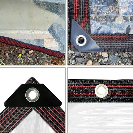 Clear Tarp - Heavy Duty Waterproof 9x16FT Plastic Tarps with Grommets Clear Vinyl Tarps for Outdoor Porches Transparent Tarpaulin for Patio Enclosure Roofs Greenhouse Plant Chicken Coop Cover