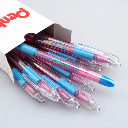 Pentel Krazy Pop Iridescent Gel Pen, (1.0mm) Bold Line, Pink & Metallic Blue Ink (K91-DCP)