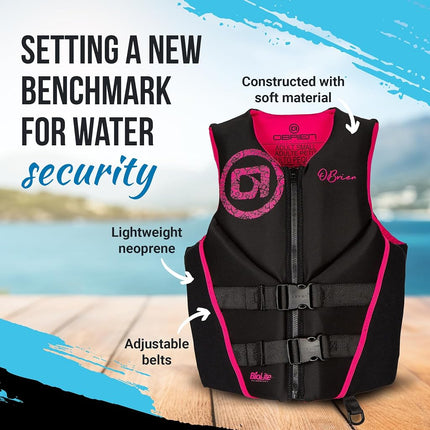 O'Brien Women's Traditional Neoprene USCGA Life Jacket, Pink, X-Small