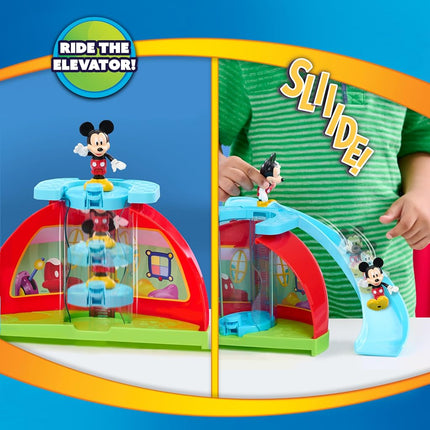 Just Play Disney Jr. Mickey Mouse Clubhouse 28 Inch Deluxe Game with 2 Exclusive Figures as a Gift, Lights and Sounds, 18 Pieces, Toy for Children from 3 Years