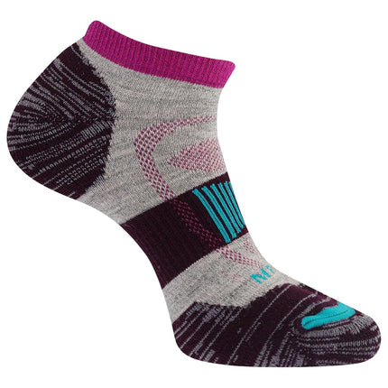 Merrell unisex-adult Men's and Women's Zoned Cushioned Wool Hiking Socks - 1 Pair Pack - Breathable Unisex Arch Support, Burgundy, Small-Medium