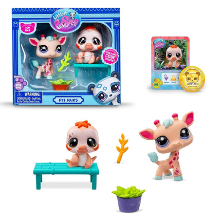 Littlest Pet Shop Series 2 Pet Pairs 2 Pack (ONE SUPPLIED AT RANDOM) | Each Contains 2 LPS Mini Pet Toys 3 Accessories 1 Collector Card And 1 Virtual Code | Collectable Toys For Girls And Boys