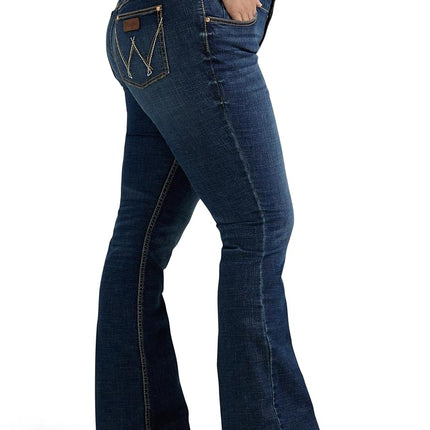 Wrangler Femme Retro Mae Jean Large Taille Mi-Haute, Bleu Foncé, darkblue, ^