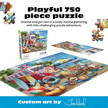 Buffalo Games - Tom Wood - Dog Days of Summer - 750 Piece Jigsaw Puzzle for Adults - Challenging Puzzle Perfect for Game Nights - Finished Size is 24.00 x 18.00