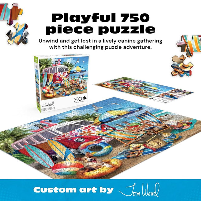 Buffalo Games - Tom Wood - Dog Days of Summer - 750 Piece Jigsaw Puzzle for Adults - Challenging Puzzle Perfect for Game Nights - Finished Size is 24.00 x 18.00