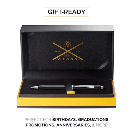 Cross Century II Black Lacquer-Chrome Plated Appointments Ballpoint Pen