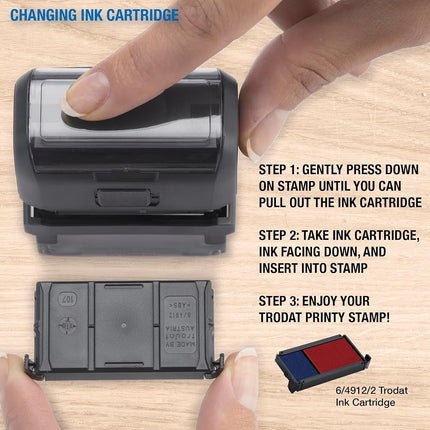 Trodat Printy 4912 Stamp Set in Pastel Blue to Set Yourself – 4 Lines of Text, Imprint 47 x 18 mm, German, Includes Tweezers, Ink Pad Black & Letter and Number Set in Two Sizes