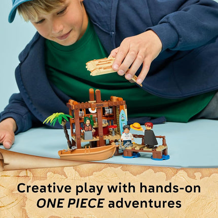 LEGO® ONE PIECE Windmill Village Hut 75636 Building Kit, Role-Play Pirate Toy for Kids, Anime Room Decor, Playset for Boys and Girls with a Shop, Boat and Minifigures of Luffy, Shanks and Makino
