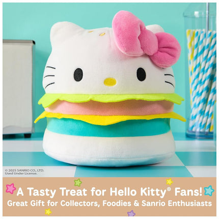 GUND Sanrio Official Hello Kitty Hamburger Plush, Collectible Plush Toy, Stuffed Animal for Ages 1 and Up, Pink/White, 8”