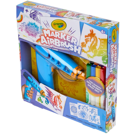 Crayola Kit Aerógrafo con Rotuladores para Niños, Set de Arte DIY con Rotuladores, No Requiere Pilas, Juguetes para Niños, Regalo para Niños y Niñas, 6+