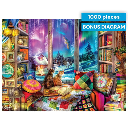 Buffalo Games - Aimee Stewart - Winter Reading Nook - 1000 Piece Jigsaw Puzzle