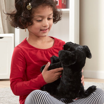 Melissa & Doug Benson Black Lab - Perro de Peluche Labrador Negro - Extra Grande, Suave, Perro Negro para Edades de 3 años en Adelante