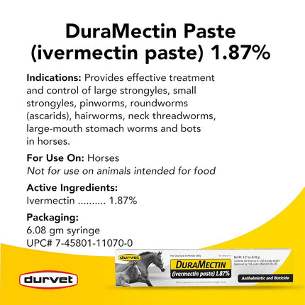 Duramectin (Ivermectin 1.87%) 6.08gm, 2 Count