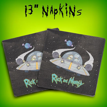 Silver Buffalo Rick and Morty in The Portal 60 Pack Partyware Disposable Paper Plates, Napkins, and Cups