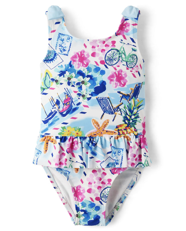 Gymboree Girls' and Toddler One Piece Swimsuit, Bo