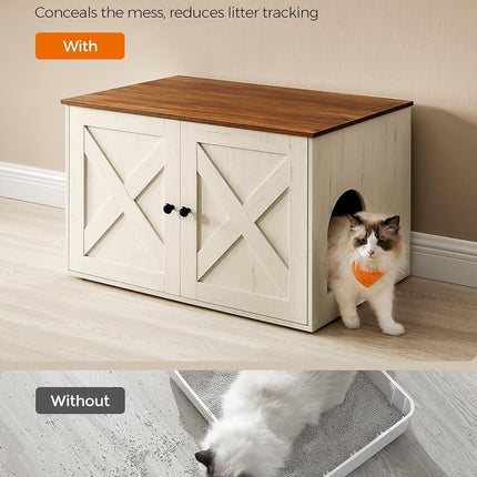 Feandrea Cat Litter Box Enclosure, End Table, 31.5 x 20.9 x 19.7 Inches